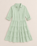Pearl Breezy Striped Dress - Green flat lay, Green