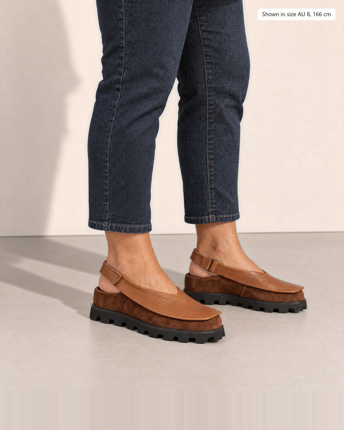 Renata Boho Leather Shoes - Adeline studio, shown in size 8, 166 cm