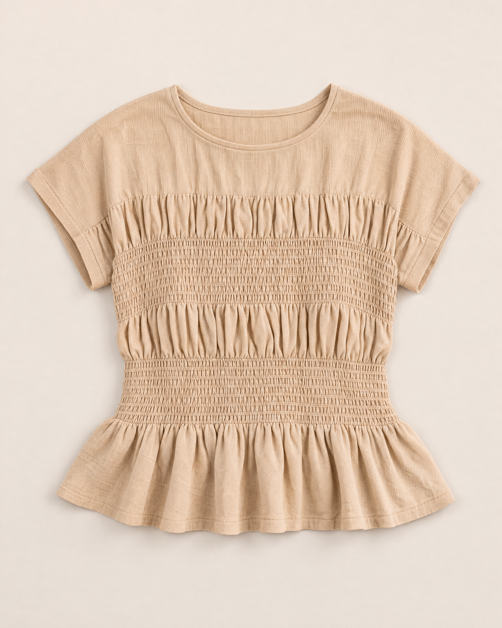 Rosalie Effortless Women's Blouse - Beige flat lay