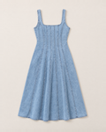 Rowan Effortless Denim Midi Dress - Light Denim flat lay