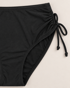 Sasha Chic Solid Bikinis - detail of the bikini bottoms, Black