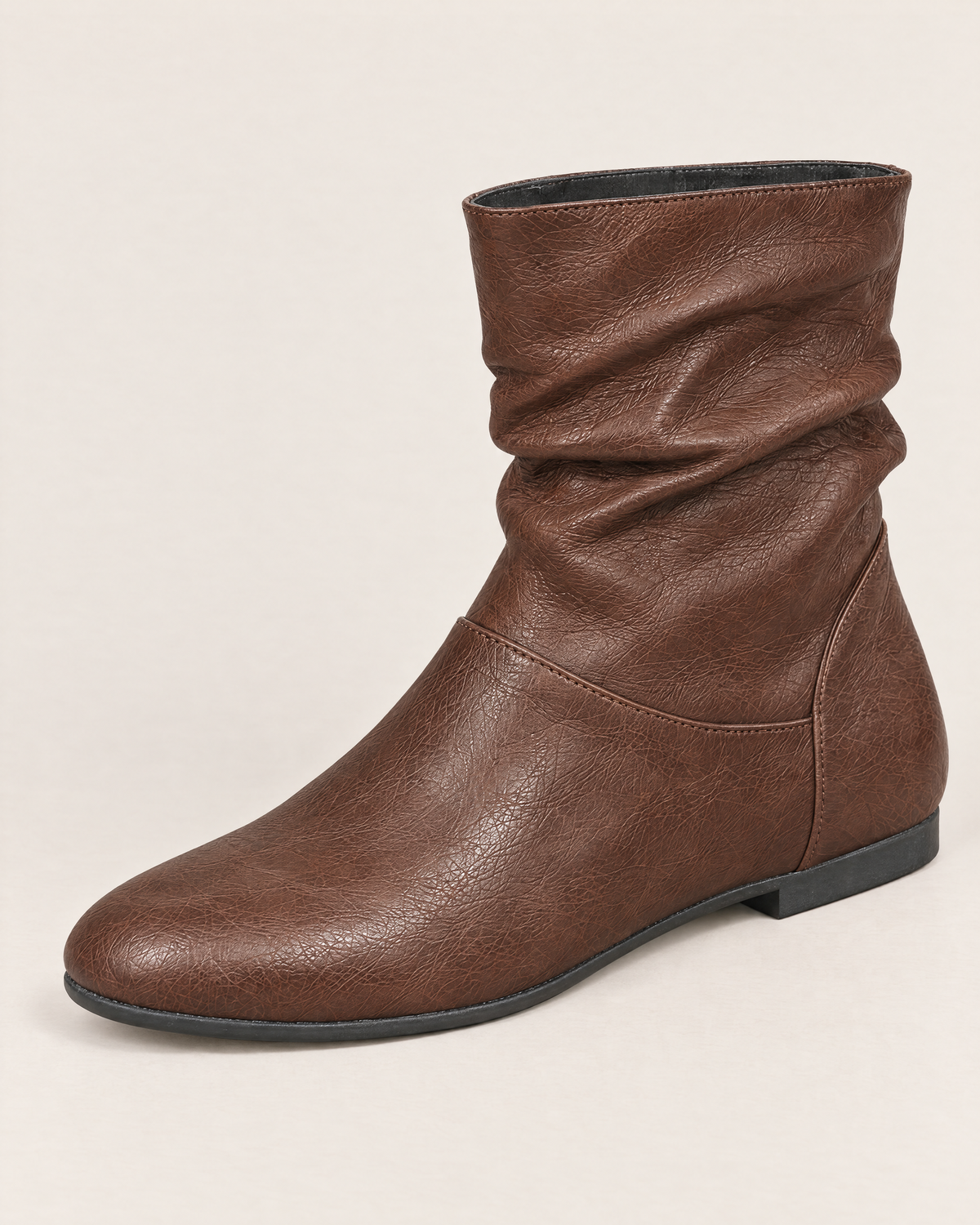 Serena Vintage Leather Ankle Boots - detail of the toe, fastening and stitching, Brown