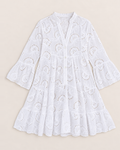 Sienna V-Neck Summer Dress - White flat lay