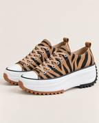 Solana Chunky Platform Sneakers - the pair at a three-quarter angle, Tiger