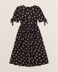 Zola Flattering Midi Dress - Black Spot flat lay